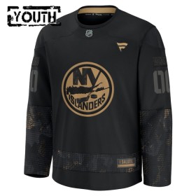 New York Islanders Fanatics Military Appreciation Practice Custom 2024-25 Schwarz Trikot - Kinder